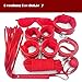 Produktbild Amicool Lila Damen und Herren 7 Stück SM Sex Werkzeuge unter dem Bett Restraint System Slave Plüsch Leder Fesseln Bondage Set (Peitsche, Handfesseln, Fußfesseln, Augenmaske, Seil, Halsband mit Leine, Beissball,Fesselseile )