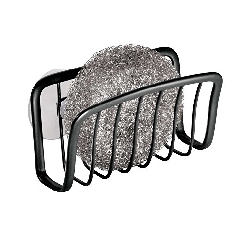 InterDesign 61077EU Axis Schwamm-Halter mit Saugnäpfen, mattschwarz - 3