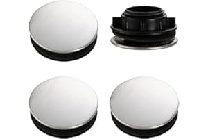ANAJOY 4pcs Sink Hole Cover, Sink Faucet Hole Cover, Stainless Steel Shower Plughole Cover Sealed Without Leaking, Used for Kitchen Sink, Washbasin, Bathtub