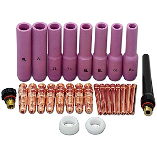28pcs WIG-Schweißbrenner Lange WIG Gasdüsen Ersatz Ersatzteile für DB PTA WP17 18 26