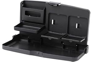 GANQUER Car Back Seat Organizer, Universal Foldable Car Storage Table Holder, Multi-Functional Car Seat Tray for Phone Food Snack Drink Bottle Meal(Black)