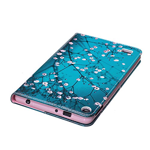 Für Amazon Fire 7 Hülle,SKYXD Leder Klappbar PU Folio Klappbar Schutzhülle [Auto Schlaf/Wach Funktion] Standfunktion Magnet Klapphülle Zubehör Handy Tasche für Amazon Fire 7 (7 Zoll-2015 Modell) Case Bookstyle Flip Leather Cover – Blumen - 7