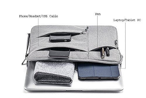 ZiXing Laptophülle Oxford Tuch Notebooktasche mit Seitentaschen mit Griff für Apple Macbook/ Acer/ Asus/ Dell/ Fujitsu/ Lenovo/ HP/ Samsung/ Sony/ Toshiba - 4