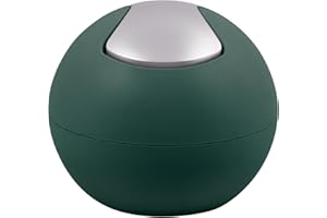 Spirella Poubelle Salle de Bains Récipient à cosmétiques 1 Litre Finition Brillante ou Mate Boîte à ordures à Couvercle pivotant Poubelle à Table Vert foncé Mat