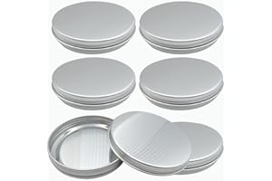 UMCHU 6 Piezas 30ML Tarros de Aluminio,tarros de lata de aluminio,Aluminio Redondas con Tapa,para bálsamo labial, cosméticos, velas, salvamento, maquillaje, polvo, té