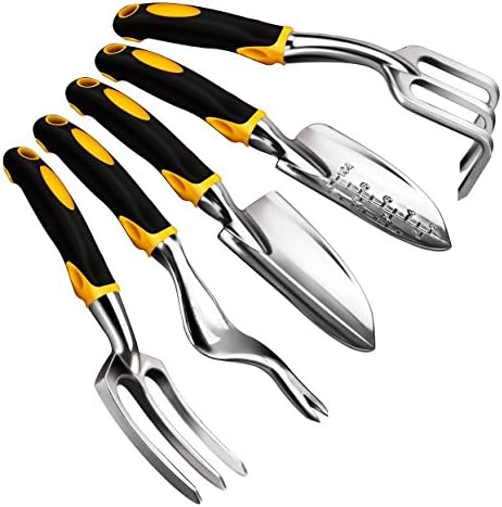 Garden Tools Set Garden Fork and Cultivator Slip with Silicone Gardener Hand Tool (Five sets)