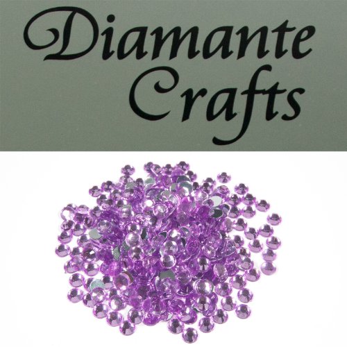 300 x 4mm Lilac Round Diamante Loose Flat Back Rhinestone Gems created exclusively for Diamante Crafts