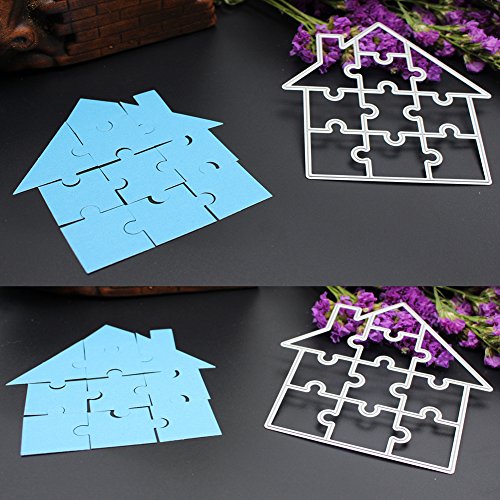 Amazingdeal365 Haus Metall Form Schablonen Schneiden DIY Dekor Sammelalbum Karten Buchzeichen Lesezeichen als Geschenk für Freunde Geburtstag Kinder,Kindergarten Hobby Schule Handarbeit Unterricht usw. Ein tolles Geschenk! - 2