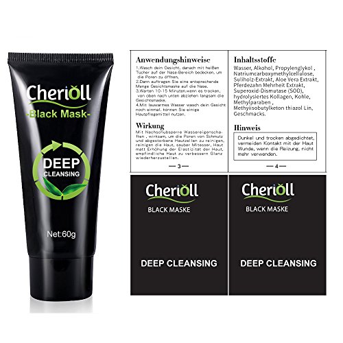 Black Head Maske,Gesichtsmaske Schwarz,Peel off Maske, Black Mask Mitesser,Bambuskohle Schwarz Maske,Peel off Maske Reinigungsmaske Tiefenreinigung Mitesser Akne Entferner Peel off Maske Pore Acne Peel Purifying Black Head Peel off Maske anti Akne, Reinigungsmaske Mitesser (60g) - 6