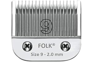 Folk Cabezal Cuchillas Intercambiable Serie A5 peluquería Canina, Serie Wahl, Andis, Aesculap, Moser, Oster, Liveryman, GTS (A - Size #9-2mm)