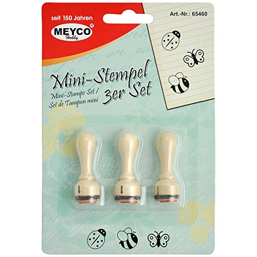 Holzstempel Marienkäfer, Biene und Schmetterling -3er Set-