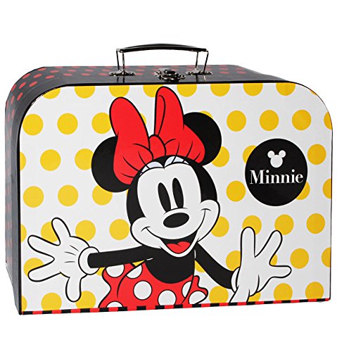 Preisvergleich Produktbild Koffer / Kinderkoffer - " Disney Minnie Mouse " - Pappkoffer - groß - Puppenkoffer Koffer - Reisekoffer aus Pappe mit Metall Griff - für Kinder Mädchen - Geschenkekoffer - Karton - Spielekoffer - groß - ideal für Spielzeug und als Geldgeschenk - Reisekoffer / Geschenkekoffer - Spielzeugkoffer - Malkoffer / Köfferchen - Motivkoffer - Maus / Playhouse Mäuse - gepunktet - Herzen Punkte