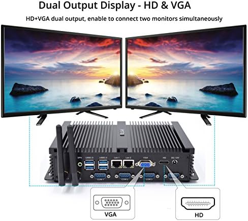 HYSTOU FMP04 Fanless TV BOX Pc,Mini PC Desktop Computer with Intel Core 1007u 1.8Ghz 300M Wifi (8GB RAM 128GB SSD)