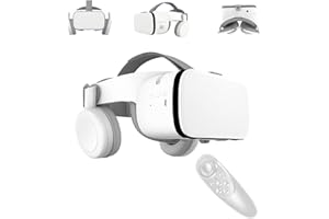 LONGLU VR Headset für Telefon Virtual Reality Headsets mit Fernbedienung, Mobile VR 3D Video Brille Brille für Filme & Spielspiele, kompatibel für iPhone Android Handys (weiß)