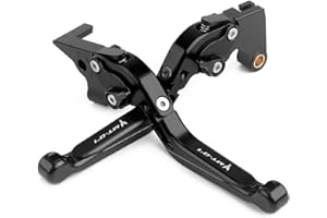 TREONK Set Leve Freno e Frizione in CNC Alluminio Regolabile per Moto MT07 MT-07 MT 07 2014-2023 2024,Nero