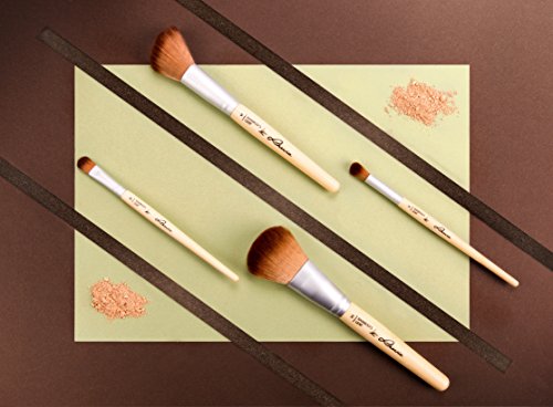 Luvia Cosmetics – Bamboo’s Leaf – Make-Up Pinsel-Set aus nachhaltigem Bambus mit 8 Pinseln und praktischer Aufbewahrungstasche aus Leinen Ð Echtes Taklon Haar – Vegan und für Tierhaarallergiker geeignet - 7