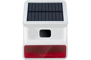 Sirena solare senza fili radio HXA523 compatibile con il sistema di allarme senza fili HUXGO | Sirena di allarme Smart Home resistente alle intemperie da 100 dB