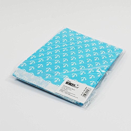 25 Frau Wundervoll Papiertüten / Geschenktüten / Candy Paper Bags – beachblau mit weißen Ankern – - 8