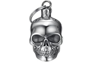 MOCY BELL - Guardian Bell Mocy Bell Crâne Squelette en Acier Inoxydable - Clochette Moto pour Une Conduite Audacieuse et Protégée