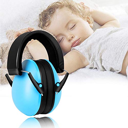 Preisvergleich Produktbild Baby-Ohrenschützer mit Geräuschunterdrückung, Einstellbarer Komfort Gehörschutz für Neugeborene, Kleinkinder, Jungen, Mädchen, Baby-Kopfhörer, geräuschdämpfend, gemütlicher Ohrschutz blau