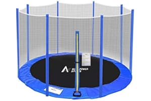 ULTRAPOWER SPORTS Set d’accessoires pour trampoline 244 cm – 6 tiges 305 cm – 8 tiges 366 cm – Comprend :Filet de rechange de sécurité pour trampoline de 180 cm de hauteur + Recouvrement en PVC de ressorts et des bords résistants aux ultraviolet (bleu/vert/rose/noir)
