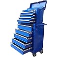 131 US PRO TOOLS Blue Mechanics tool chest tool box roller tool cabinet 9 Drawers on ball bearing slides