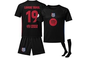 IHIMI Yamal #19 Ensemble maillot pour enfant, Barca à l'extérieur 2024/25, tenue de football avec maillot, short et chaussettes en option, compatible avec les fans de Yamal, tailles 128 à 176