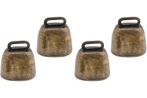 Nifocc Campanas de cobre para mascotas, granja, campanas antipérdida, cascabeles para bricolaje, 4 unidades, bronce
