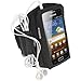 Produktbild igadgitz Schwarz Wasserabweisendes Neopren Sport Jogging Fitnesss Armband Oberarmtasche Tasche Etui Case Hülle Schutzhülle für Samsung Galaxy Ace 2 I8160 Android Smartphone Handy
