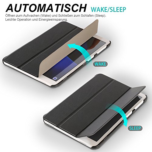 Samsung Galaxy Tab A 10.1 Hülle – Colico Ultra Dünn Case mit Ständer, eigebauter Magnet für Auto Sleep / Wake Up Funktion, Leder Tasche Etui Schutzhülle Cover Stand Holder , Perfekt Geeignet für Samsung Tab A 10.1 Tablet 2016 Version Wi-Fi/ LTE SM-T580N SM-T585N (Black) - 2