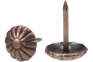 TA-VIGOR 30 Pcs Upholstery Tacks Pins, Upholstery Nails, Decorative Furniture Nails & Thumb Tacks for Sofa Chair Bed Antique Upholstery Studs - 11x16mm (Copper)