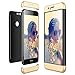 Produktbild CE-Link für Huawei Honor 8 Hülle Hardcase 3 in 1 Handyhülle Ultra Dünn Hartschale 360 Grad Full Body Schutz 3 Teilig Styliche Handytasche Backcover Schutzhülle Anti-Kratzer Elegant Stoßfest Hart PC Skin Rückdeckel Glatte Rückseite Bumper - Gold + Schwarz