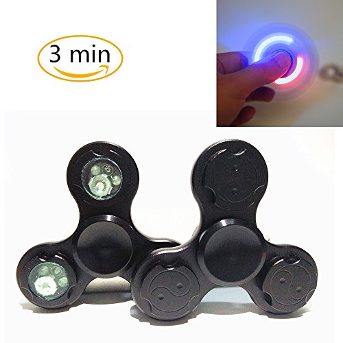 LED Lighting Glowing Luminous Hand Fingure Spinner Fidget Toy 3 Blades Stress Reducer Anxiety Relieves Focus Helper (Black) LED Lighting Glowing Luminous Hand Fingure Spinner Fidget Toy 3 Blades Stress Reducer Anxiety Relieves Focus Helper (Black)
