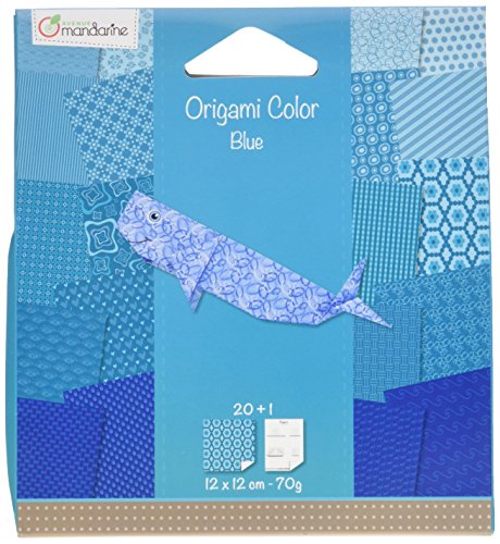 Avenue Mandarine 42685O - Origamipap 12 x 12 cm, 20 Bl, 70 g, blau