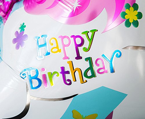 Folienballon „Einhorn Ballon Happy Birthday“ Heliumballon Luftballon Party Hochzeit Kindergeburtstag Geburtstag Deko 65 cm - 2