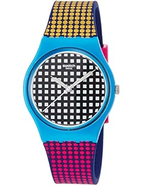 Swatch Unisex-Armbanduhr Analog Quarz One Size, schwarz, lila/bunt