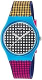 Swatch Unisex-Armbanduhr Analog Quarz One Size, schwarz, lila/bunt