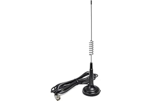 UAYESOK CB Radio Antenna 27 MHz Car Mobile Magnetic Mount Antenna 13.7 Inch with Heavy Duty Magnetic Base with Coaxial Cable RG-58U 4M PL-259 for Truck President Midland Cobra Uniden Anytone CB Radio