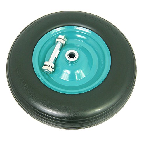 Schubkarrenrad pannensicher PU 400×100 4.80/4.00-8 Ersatzrad – max. 150 kg – INKL. Achse 20×130 - 4