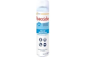 BACCIDE - Aérosol - Désinfecte les surfaces et l'habitat - Elimine 99,9% des batéries - Aérosol 250ML