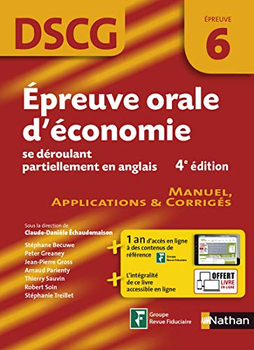 Download DSCG 6 - Épreuve orale d'économie se déroulant partiellement en anglais Download DSCG 6 - Épreuve orale d'économie se déroulant partiellement en anglais