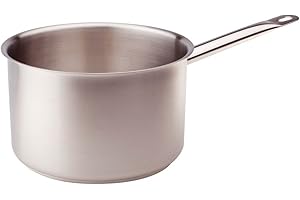 Pentole Agnelli Linea Acciaio Casseruola Alta con Manico, Argento, 24 cm