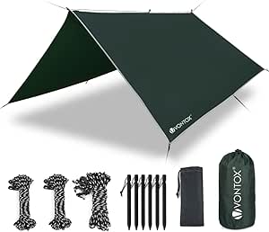 Telone Da Campeggio 3x4m - Impermeabile, UV Proof, Con Picchetti E Cordame - Per Outdoor - Foto 8