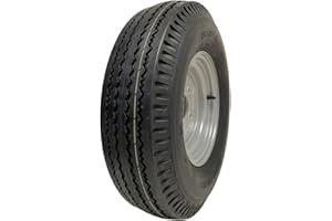 Parnells - 1 Ruota e Pneumatico per Rimorchio - 5.00-10, 4 Strati, 4 Perni PCD da 4 Pollici - Diametro 508 mm, Larghezza 137 mm, 355 kg - Marchio E, Alta Velocità e Omologazione Stradale