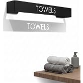 Orret Home Yapışkanlı Havlu Askısı Siyah Metal Havluluk TOWELS Yazılı Banyo Havlu Tutucu Duvar Tipi Havluluk Dikey Yatay Kull