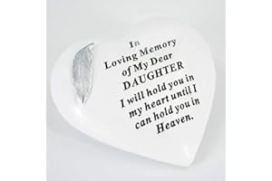 ANGRAVEMEMORIALS Special Daughter Graveside Memorial Feather Heart Grave Plaque Ornament Decoration
