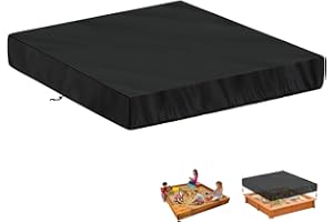 LAMUNI Sandbox Cover Square Sandpit Cover Waterproof Sand Box Cover Outdoor Sand Pit Cover Garden Sandpit Pool Cover Dustproof Sandbox Canopy Protective Cover with Elastic Band, 200x200x20cm