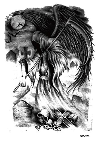 Temporäre Körperkunst Entfernbare Tattoo Aufkleber Sensenmann Sticker Tattoo Temporary Tattoo – FashionLife - 2