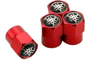 DER Car Styling Rueda de Metal Cubiertas de vástago del neumático Casquillos de válvula de la decoración por Yamaha Majesty R6 R1 R3 FZL Vstar MT 07 09 Banshee (Color : Red)