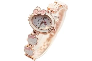 FASHION YO Analogue Quartz Watch with Stainless Steel Strap Bracelet Cats Girls Toddler Watches Gifts for Kids Birthday Gifts Gift Box